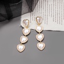 fashion long heart shaped full pearl alloy drop earrings wholesalepicture7