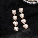 fashion long heart shaped full pearl alloy drop earrings wholesalepicture9