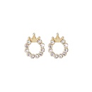 Fashion Round Rhinestone Smooth Crown Alloy Stud Wholesalepicture9