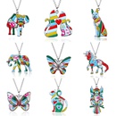 vintage new animal painting oil sticker pendant necklace wholesalepicture7