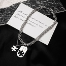 hiphop hollow chain puzzle doublelayer stainless steel necklace wholesalepicture7