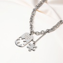 hiphop hollow chain puzzle doublelayer stainless steel necklace wholesalepicture8