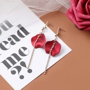 retro rose petal inlaid rhinestone chain long tassel drop earrings wholesalepicture8