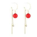 fashion inlaid red pearl long tassel alloy drop earrings wholesalepicture11
