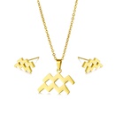 twelve constellation Aquarius pendant stainless steel necklace earrings setpicture10
