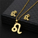 twelve constellation Leo pendant stainless steel necklace earrings setpicture6