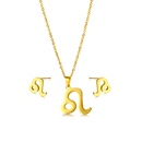 twelve constellation Leo pendant stainless steel necklace earrings setpicture10
