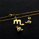 Scorpio twelve constellation pendant stainless steel necklace earrings setpicture9