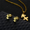 Sagittarius twelve constellation pendant stainless steel necklace earrings setpicture7