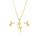 Sagittarius twelve constellation pendant stainless steel necklace earrings setpicture10