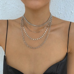 Vintage Schmuck trendige mehrschichtige geometrische Klaue Kette Mode Legierung Halskette