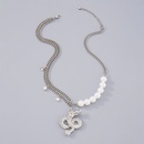 vintage exaggerated imitation pearl dragonshaped pendant necklace wholesalepicture9