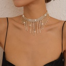 fashion geometric tassel full rhinestone alloy necklace wholesalepicture9