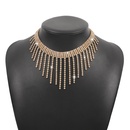 fashion geometric tassel full rhinestone alloy necklace wholesalepicture11