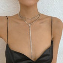fashion Yshaped simple full rhinestone doublelayer alloy necklace wholesalepicture8