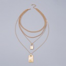 simple jewelry exaggerated square brand metal multilayer alloy necklace wholesalepicture9