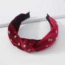 simple solid color knotted fashion fivepointed star retro velvet headbandpicture10