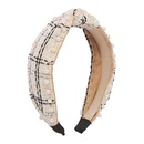 jewelry fabric simple inlaid pearl knot contrast color plaid headbandpicture11