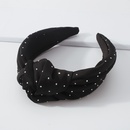 simple fabric knotted retro solid color inlaid rhinestone hairband wholesalepicture2