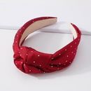 simple fabric knotted retro solid color inlaid rhinestone hairband wholesalepicture3