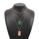 vintage moon square brand oil drip exaggerated retro multilayer necklacepicture11