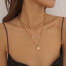 fashion exaggerated lockshaped pendant necklace wholesalepicture8