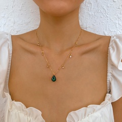 simple retro inlaid rhinestone alloy single layer necklace wholesale