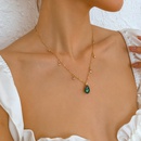 simple retro inlaid rhinestone alloy single layer necklace wholesalepicture8