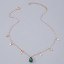 simple retro inlaid rhinestone alloy single layer necklace wholesalepicture9
