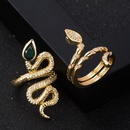 fashion new copper goldplated microset zircon snake open ring femalepicture8