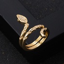 fashion new copper goldplated microset zircon snake open ring femalepicture9