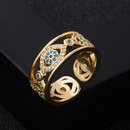 fashion copper goldplated microset zircon devils eye opening adjustable ringpicture9