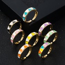 fashion drip oil color matching ring simple copper goldplated open ringpicture7