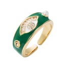 fashion copper gold plated color enamel eye inlaid pearl open ringpicture11