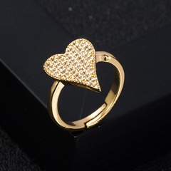retro new copper gold-plated micro-set zircon drip oil butterfly open ring