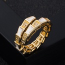 fashion copper goldplated microset zircon drip oil bamboo snake open ringpicture9