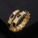 fashion copper goldplated microset zircon drip oil bamboo snake open ringpicture10