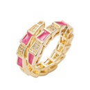 fashion copper goldplated microset zircon drip oil bamboo snake open ringpicture11