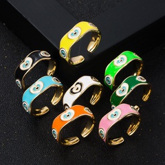 fashion copper plated real gold drip oil enamel heart open ring