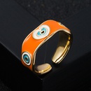 fashion copper plated real gold drip oil enamel heart open ringpicture8