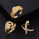 fashion copper goldplated microset zircon hiphop snake open ring femalepicture6