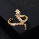 fashion copper goldplated microset zircon hiphop snake open ring femalepicture7