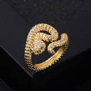 fashion copper goldplated microset zircon hiphop snake open ring femalepicture9