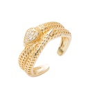 fashion copper goldplated microset zircon hiphop snake open ring femalepicture10