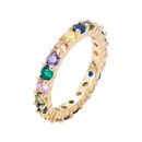 fashion copper goldplated microset zircon rainbow series hiphop ringpicture11