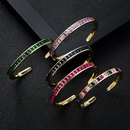 fashion rainbow series copperplated real gold microset zircon open braceletpicture8