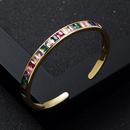 fashion rainbow series copperplated real gold microset zircon open braceletpicture10