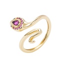 fashion copper goldplated microset zircon winding snakeshaped open ringpicture11