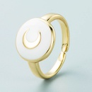 new copper goldplated womens oil drip round moon shape tail ringpicture8