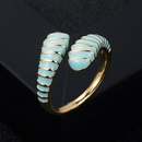 creative copper goldplated color oil drip snake ring fashion open ringpicture8
